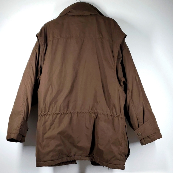 Andrew Marc Additions Gray Fleece Brown Parka Jacket M - Picture 14 of 16